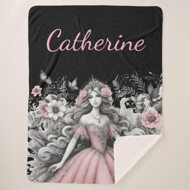 beautiful princess queen birthday Sherpa Blanket (Front)