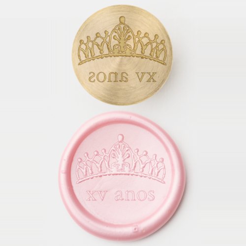 Beautiful Princess Quinceanera XV Anos Crown Wax Seal Stamp