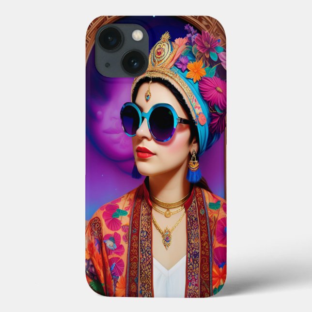 Beautiful princess with sunglasses Case-Mate iPhone case (Back)