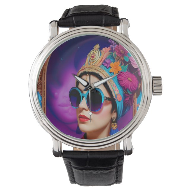 Beautiful princess with sunglasses watch (Front)