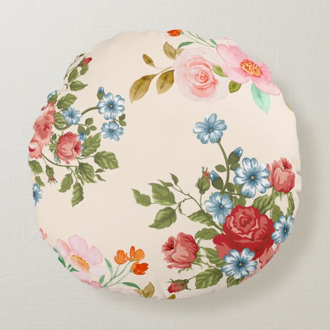 Beautiful print  round pillow (Front)
