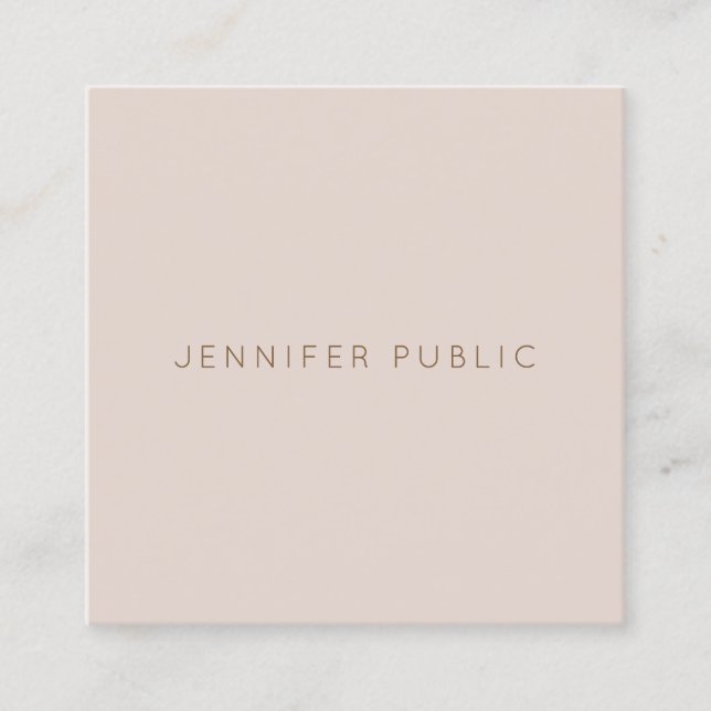 Beautiful Professional Modern Design Plain Luxury Square Business Card (Front)