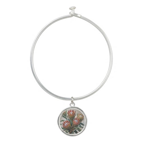 Beautiful Protea Flowers from South Africa Bangle Bracelet
