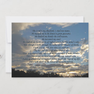 Beautiful Psalm 23 Christian Bible Verse Sunrise Card