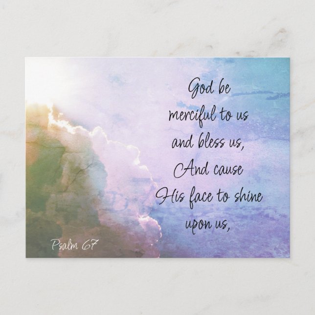 Beautiful Psalm 67 Blessing Upon Us Postcard (Front)