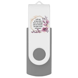 Beautiful Psalm 91 Floral Flash Drive