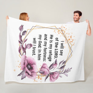 Beautiful Psalm 91 Floral Fleece Blanket