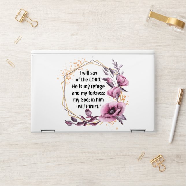 Beautiful Psalm 91 Floral HP Laptop Skin (Desk)