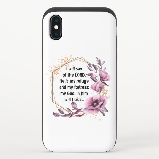 Beautiful Psalm 91 Floral iPhone X Slider Case (Back)