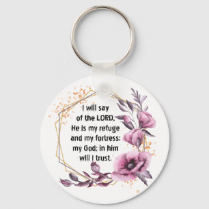 Beautiful Psalm 91 Floral keychain