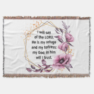 Beautiful Psalm 91 Floral Throw Blanket