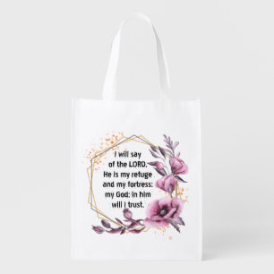 Beautiful Psalm 91 grocery bag