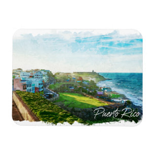 Beautiful Puerto Rico Scenery Travel Magnet