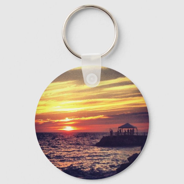 Beautiful Puerto Vallarta Sunset Keychain (Front)