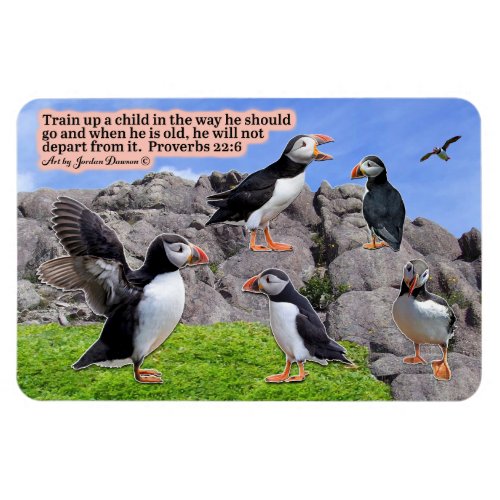 Beautiful Puffin Scripture  Magnet  Proverbs 226