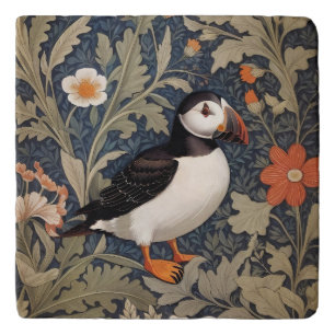 Beautiful Puffin William Morris Inspired Trivet
