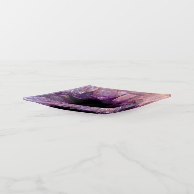 Beautiful Purple amethyst gemstone crystal mineral Trinket Tray (Angled)