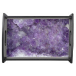 Beautiful Purple Amethyst Healing Crystals Serving Tray at Zazzle