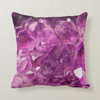 Beautiful Purple Amethyst Throw Pillow by PillowCloud at Zazzle