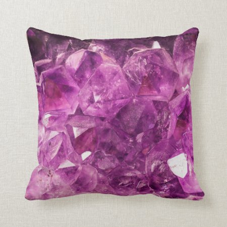 Beautiful Purple Amethyst Throw Pillow