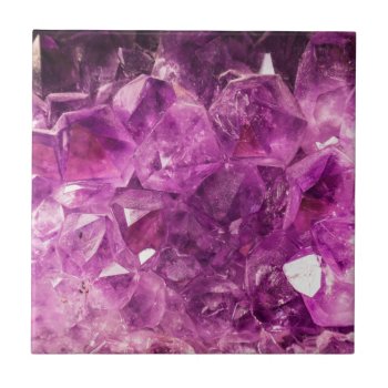 Beautiful Purple Amethyst Tile by GiftStation at Zazzle