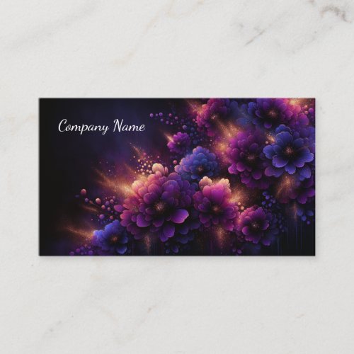 Beautiful Purple and Blue Abstract Floral Design Business Card