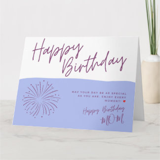 Beautiful Purple and Blue Happy Birthday Card for