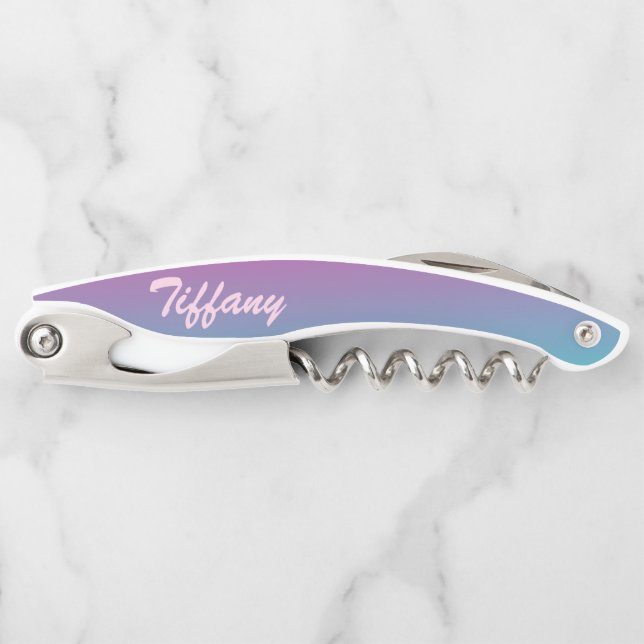 Beautiful Purple and Blue Ombre Waiter's Corkscrew (Front)