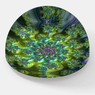 Beautiful Purple and Green Fractal Cabbage Flower Paperweight