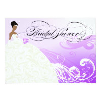 Beautiful Purple and White Luxe Bridal Shower Invitation