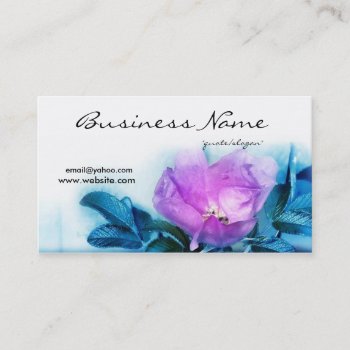 Beautiful Purple/blue Flower Business Card by mrssocolov2 at Zazzle