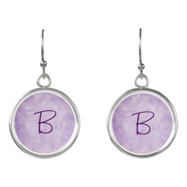 Beautiful Purple Bokeh Earrings (Front)