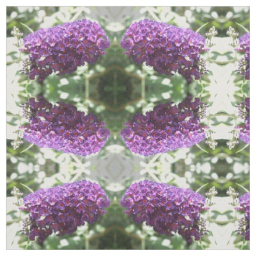 Beautiful Purple Buddleia Flowers Floral Patterned Fabric