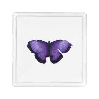 beautiful purple butterfly acrylic tray