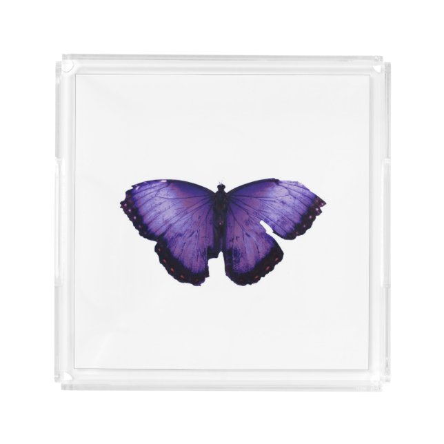 beautiful purple butterfly acrylic tray (Front)