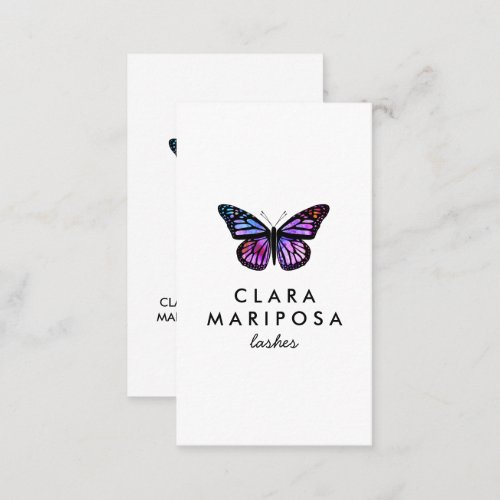 Beautiful Purple Butterfly Beauty Yoga Illustrated Discount Card