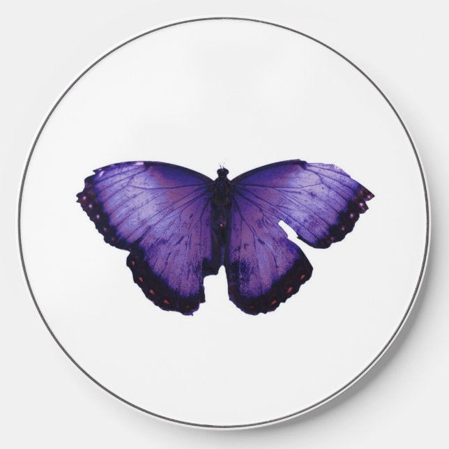beautiful purple butterfly phone charger (Front)