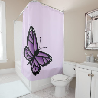 Beautiful Purple Butterfly Shower Curtain
