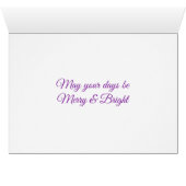 Beautiful Purple Christmas Ornament Card (Inside Horizontal (Bottom))