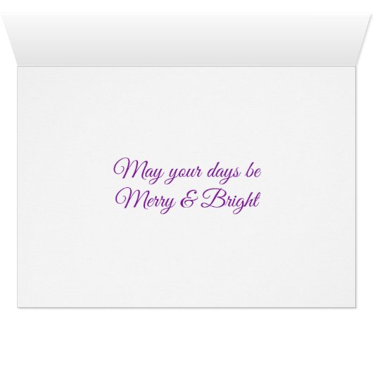 Beautiful Purple Christmas Ornament Card (Inside Horizontal (Bottom))