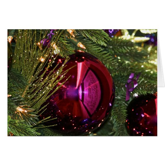 Beautiful Purple Christmas Ornament Card (Front Horizontal)