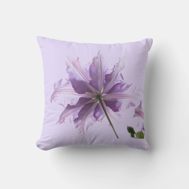 Beautiful Purple Clematis Throw Pillow (Front)