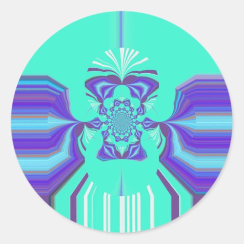 Beautiful Purple Cyan Iridescent Blue vector color Classic Round Sticker