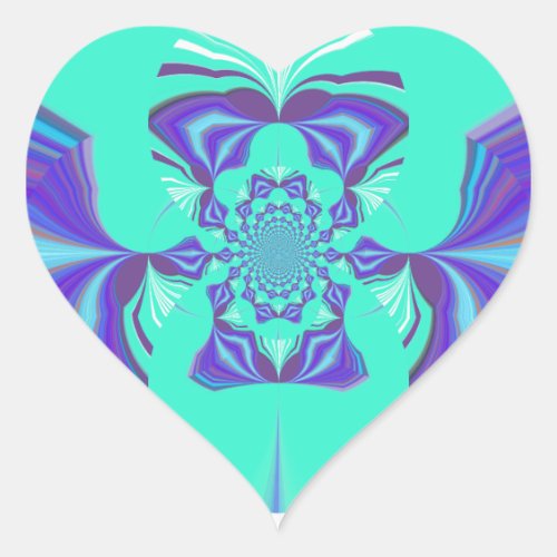 Beautiful Purple Cyan Iridescent Blue vector color Heart Sticker