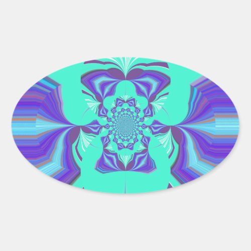 Beautiful Purple Cyan Iridescent Blue vector color Oval Sticker