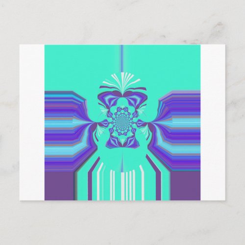 Beautiful Purple Cyan Iridescent Blue vector color Postcard