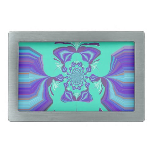 Beautiful Purple Cyan Iridescent Blue vector color Rectangular Belt Buckle