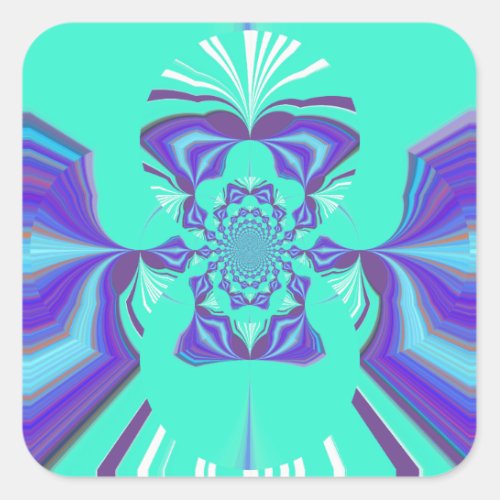 Beautiful Purple Cyan Iridescent Blue vector color Square Sticker