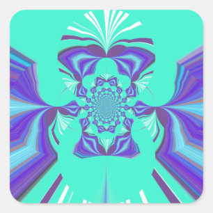 Beautiful Purple Cyan Iridescent Blue vector color Square Sticker