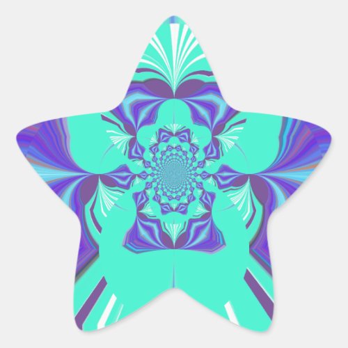 Beautiful Purple Cyan Iridescent Blue vector color Star Sticker